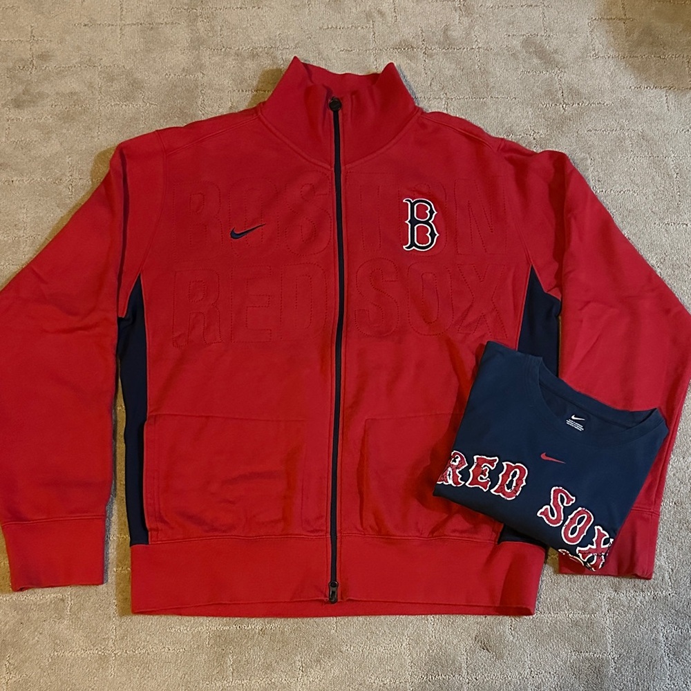 Nike Red Boston Red Sox Track Jacket & Navy T-Shirt size XL